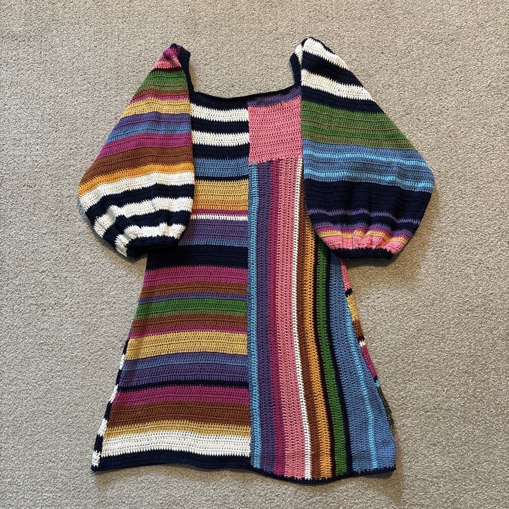 FARM Rio Multicolor Striped Mini Dress - Pink, Blue, Green, Yellow, Navy - Picture 11 of 11